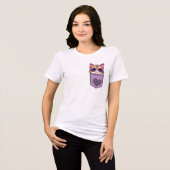 Cute Cat in a Pocket T-shirt Tri-Blend Shirt (Vorderseite voll)