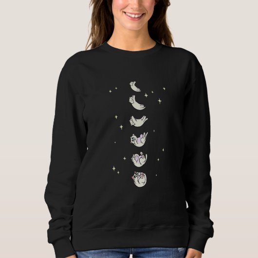 Cute Cat In Celestial Lunar Moon Phase Cat Sweatshirt (Vorderseite)