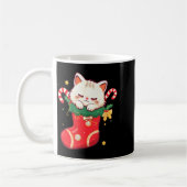 Cute Cat In Christmas Stocking Kawaii Anime Xmas G Kaffeetasse (Links)