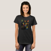 cute Cat in Front of Rainbow cats catowner 19 T-Shirt (Vorne ganz)