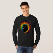 cute Cat in Front of Rainbow cats  catowner T-Shirt (Vorne ganz)