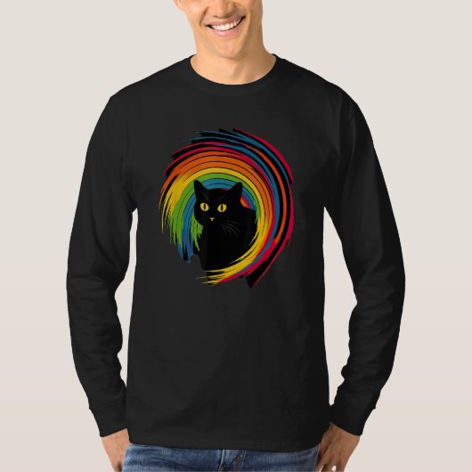 cute Cat in Front of Rainbow cats  catowner T-Shirt (Vorderseite)