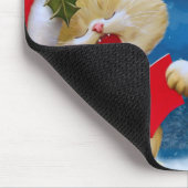 Cute cat in Santa Claus hat cartoon Mousepad (Ecke)