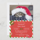 Cute cat in santa hat einladung (Vorderseite)