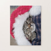 Cute cat in santa hat puzzle (Vertikal)
