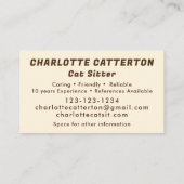 Cute Cat in Sonnenblumenhut Whimsical Painting C3R Visitenkarte (Rückseite)