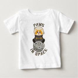 Cute Cat in space Cat Astronaut Cosmic animal Moon Baby T-shirt