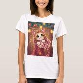 Cute Cat in Stocking Christmas Holiday T-Shirt (Vorderseite)