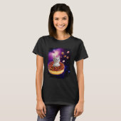 Cute Cat Inside Donut in Space Boys Girl Kitty in T-Shirt (Vorne ganz)