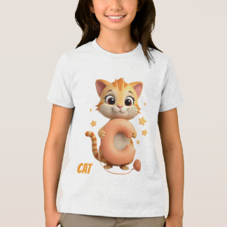 Cute Cat Kids T-Shirt | C is for Cat Alphabet Shir Tri-Blend Shirt