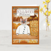 Cute cat kitten bakery baker karte (Gelbe Blume)