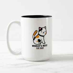 Cute cat kitten best dad zweifarbige tasse