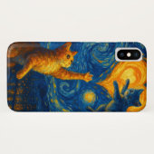 Cute Cat Kitten Starry Night iPhone / iPad case (Rückseite (Horizontal))