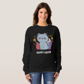 Cute Cat Kitty Happy Easter Day Egg Hunter Boys Gi Sweatshirt (Vorne ganz)