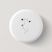 Cute cat line drawing, with three hearts button (Vorderseite)