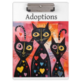 Cute Cat Love Red Hearts Clipboard  Klemmbrett (Vorderseite)