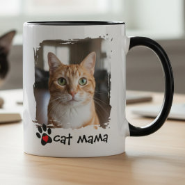 Cute Cat Mama Pet Lover Photo Mug Zweifarbige Tasse