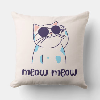cute cat meow meow pillow kissen