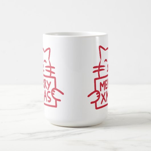 Cute Cat Merry Xmas Kaffeetasse (Mittel)