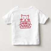 Cute Cat Merry Xmas Kleinkind T-shirt (Rückseite)