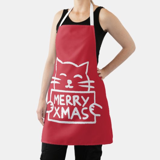 Cute Cat Merry Xmas Schürze (InSitu)