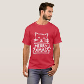 Cute Cat Merry Xmas T-Shirt (Vorne ganz)