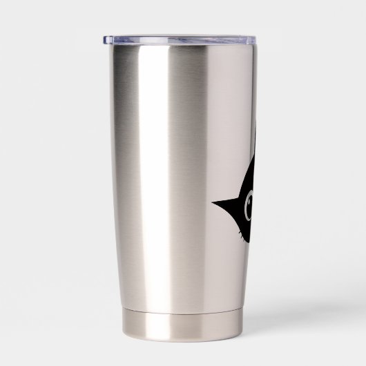 Cute Cat & “Mew” Text – Funny Cat Lover Thermobecher (Rechts)