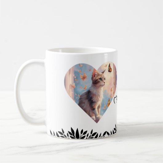 Cute cat mug coffee kaffeetasse (Links)