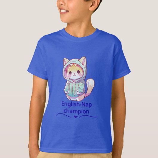 Cute Cat Nap Champion Too T-Shirt (Vorderseite)
