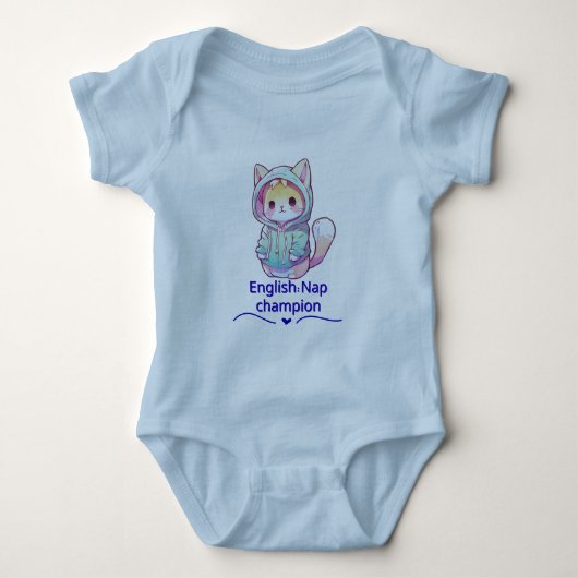 Cute Cat Nap Champion Too T-Shirt Baby Strampler (Vorderseite)