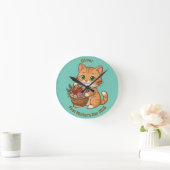 Cute Cat Nursery Wall Clock: Baby Gift Runde Wanduhr (Zuhause)