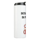 Cute Cat on Books "Introvert in Progress" Thermosbecher (Nach links gedreht)