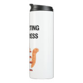 Cute Cat on Books "Introvert in Progress" Thermosbecher (Nach rechts gedreht)