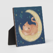 Cute Cat on the Moon Fotoplatte (Vorderseite)