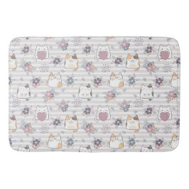 Cute cat pattern badematte