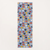 Cute Cat Pattern Blue Yogamatte (Vorderseite)