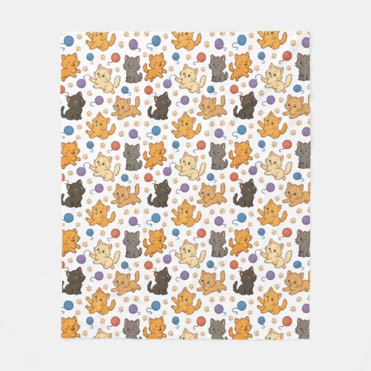 Cute Cat Pattern Fleecedecke (Vorderseite)