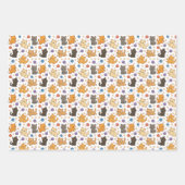 Cute Cat Pattern Geschenkpapier Set (Vorderseite 3)