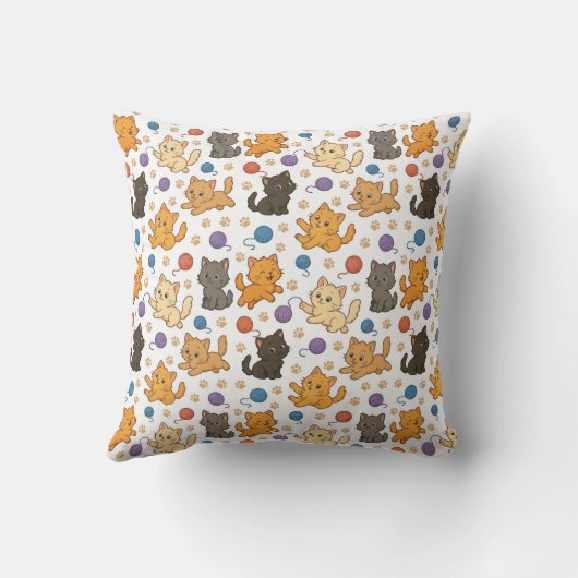 Cute Cat Pattern Kissen (Rückseite)