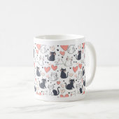 Cute Cat Pattern Mug Kaffeetasse (VorderseiteRechts)