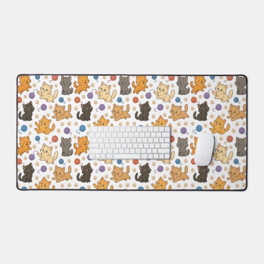 Cute Cat Pattern Schreibtischunterlage (Tastatur & Maus)