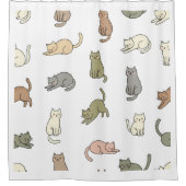 Cute Cat Pattern Shower Curtain Duschvorhang (Vorderseite)