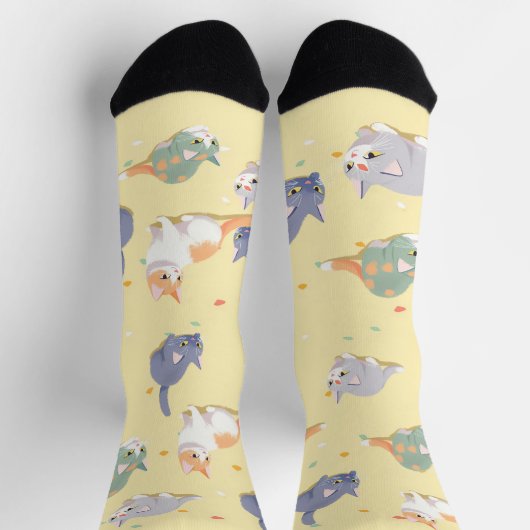 Cute Cat Pattern Socks Socken (Oben)