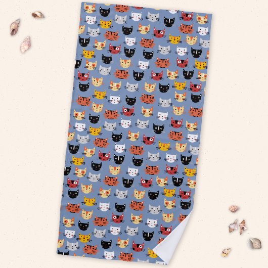 Cute Cat Pattern Strandtuch