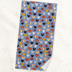 Cute Cat Pattern Strandtuch