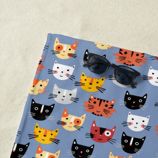 Cute Cat Pattern Strandtuch (Beispiel)