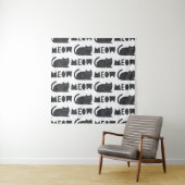 cute cat pattern. Vintage illustration Wandteppich (Beispiel)