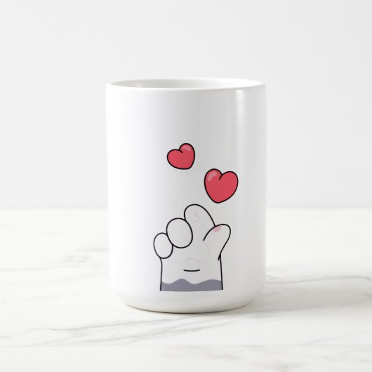 Cute Cat Paw Love Kaffeetasse (Mittel)