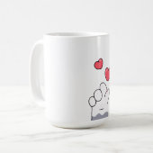 Cute Cat Paw Love Kaffeetasse (Vorderseite Links)