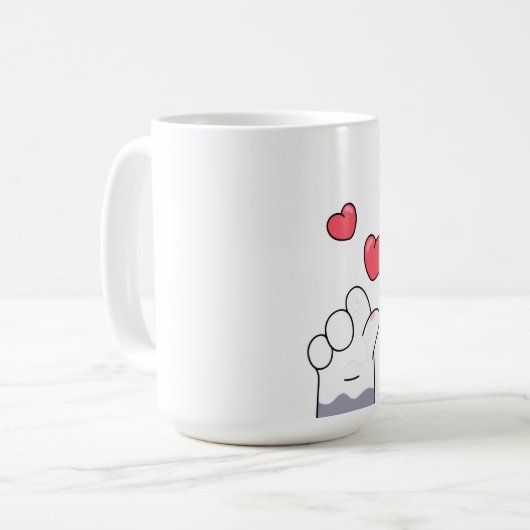 Cute Cat Paw Love  Kaffeetasse (Vorderseite Links)